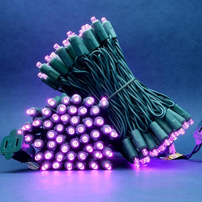 200 Count Pink Wide Angle LED Christmas Lights, 66 ft Green Wire UL Certified Commercial Grade 5mm Holiday String Light Set (Pink)-CasaMuseHome