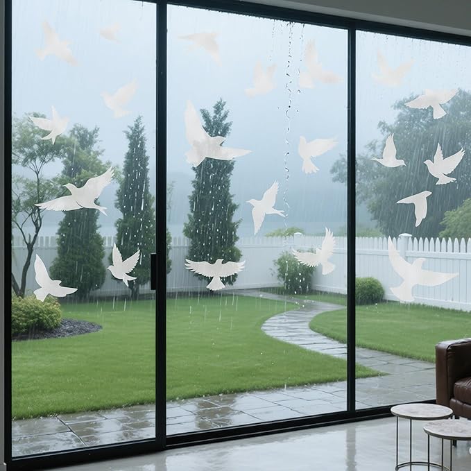 9 Sheets Bird Window Clings, Protect and Save Bird Strikes Window Stickers, Glass Door Stickers Decals, Stop Birds Flying into Windows Accessories Home Decorations-CasaMuseHome