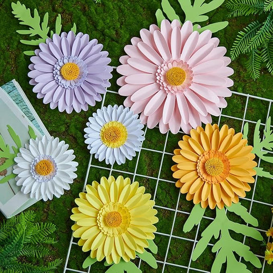 3D Paper Flowers Decorations for Wall, Large Daisy Paper Flowers for Bulletin Board, Wedding, Baby Shower, Tea Party, Classroom, Bedroom Decor-CasaMuseHome