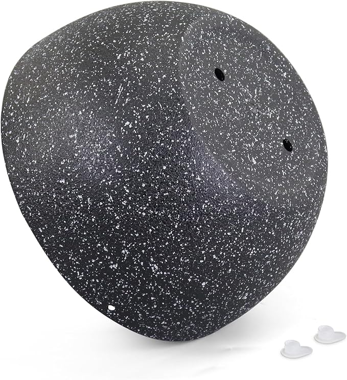 8 inch Small Hanging Planters for Indoor Outdoor Plants, 2 Pack Hanging Flower Plant Pots with Drainage Holes and Chain for Porch, Plastic Hanging Baskets for House Plants, Speckled Black-CasaMuseHome