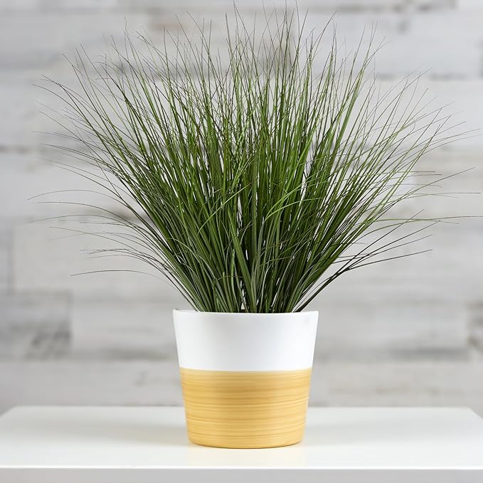 8PCS 17.3" Fake Plants Artificial Wheat Grass Greenery Plastic Plants Fake Grass Artificial Plants for Outdoor Decor Artificial Flower with Greenery Stems for Indoor Home Decoration-CasaMuseHome