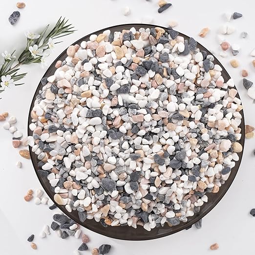 5 lbs Small Rocks for Plants, 1/5 Inch Pebbles for Indoor Plants, Natural Decorative Pea Gravel for Aquarium, Fish Tank, Terrarium, Succulents, Bamboo Plants, Vases, Cactus, Crafts-CasaMuseHome