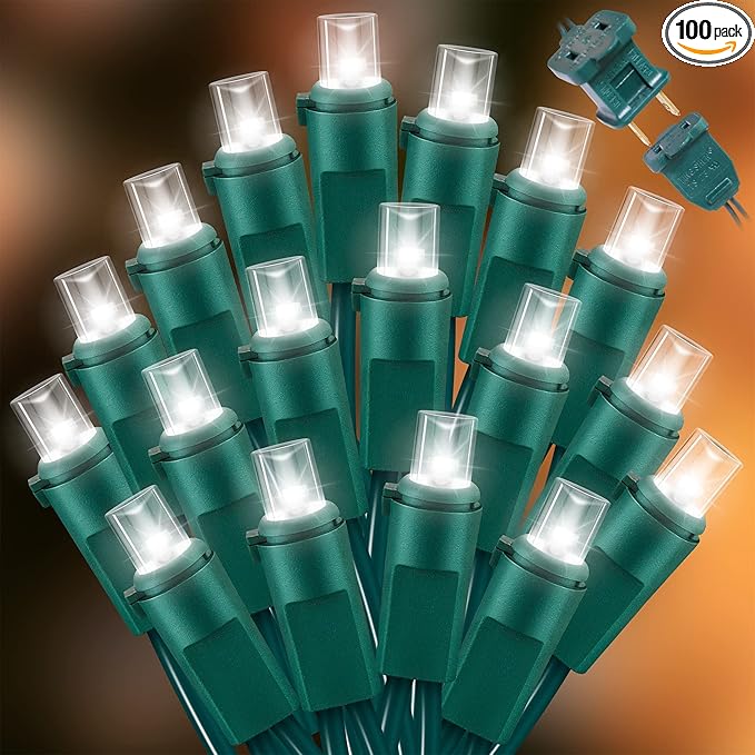 100 Count Cool White -String Lights - 21.6FT LED Christmas Lights, Mini led Lights for Indoor Outdoor Home Holiday Party Wedding Independence Day Decoration-CasaMuseHome