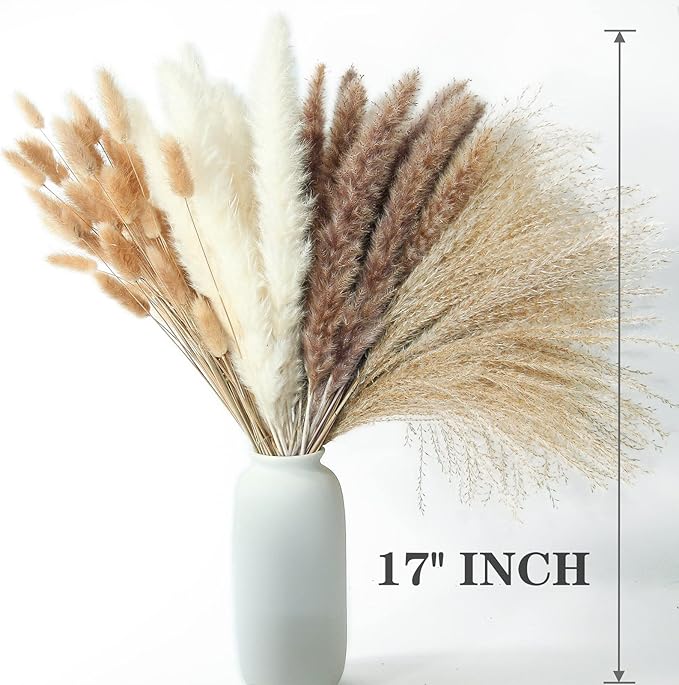220 PCS Dried Flower Bouquet – Pampas Grass, Floral Decor for Home, Wedding, and Boho Style | Perfect for Vases, Fall, Spring, Summer, and Winter Arrangements-CasaMuseHome