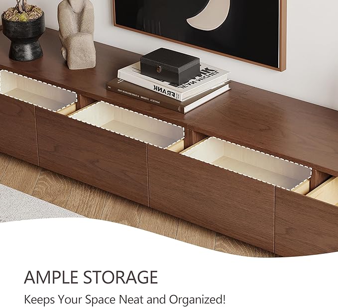 134" Farmhouse TV Unit - Large Wood Entertainment Center with Storage Drawers for 75"+ TVs, Home Office Floor Console-CasaMuseHome