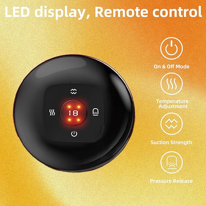 5-in-1 Smart Dynamic Cupping Therapy Set, Smart Cupping Therapy Massager, 12 Levels of Suction Strength and Temperature Control for Targeted Pain Relief, Knots, Aches, Portable Cupping Kit-CasaMuseHome