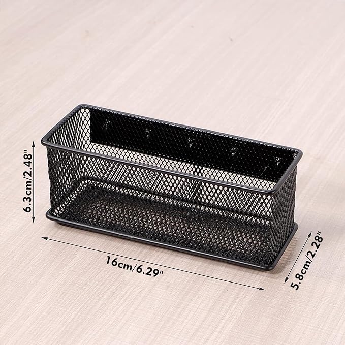 6.29'' × 2.28'' × 2.48 Black Magnetic Basket for Refrigerator Magnetic Locker Organizer for Home Office Accessories, Magnetic Basket for Whiteboard-CasaMuseHome