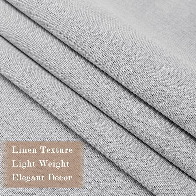 70" W x 108" L Faux Linen Room Divider Curtains, Full Blackout Pinch Pleated Drapes for Traverse Rod, Bedroom Divider Privacy Drapery with Hooks for Ceiling Track, 1 Panel, Silver Grey-CasaMuseHome