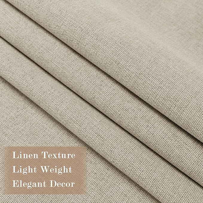 100% Blackout Linen Textured Drapes for Bedroom Pinch Pleated Curtains for Track System Portable Drapery for Sliding Glass Door/Storage/Space Room Divider, 70" Wx84 L, 1 PC, Beige-CasaMuseHome