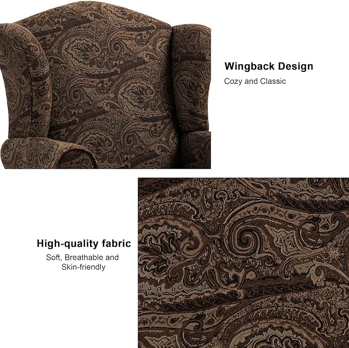 Accent Chair, High Back Upholstered Armchair with High Resilience Sponge & Wood Legs, Mid-Century Modern Comfy Single Sofa Reading Chairs for Living Room, Bedroom (Cranberry, Set of 2)-CasaMuseHome