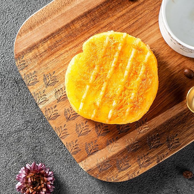 Acacia Wood Cutting Board - Wooden Kitchen Cutting Board for Meat, Cheese, Bread,Vegetables &Fruits- Charcuterie Board Cheese Serving Board with Handle,12" x 7”-CasaMuseHome