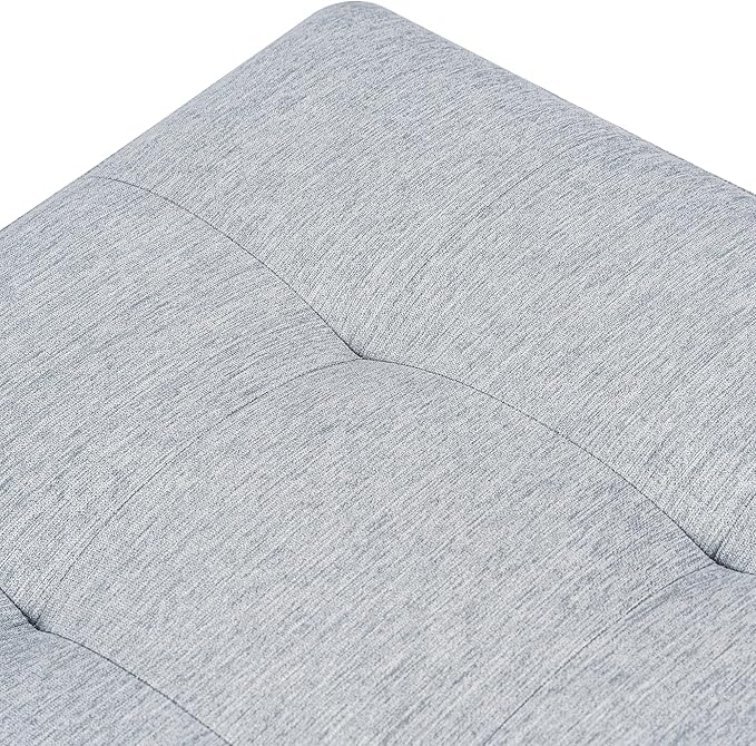 Adeco 18 Inch High Cube Ottoman Storage, Linen Chair Foot Stools, Upholstered Vanity Stool with Hinged Lid, Solid Wood Legs-CasaMuseHome