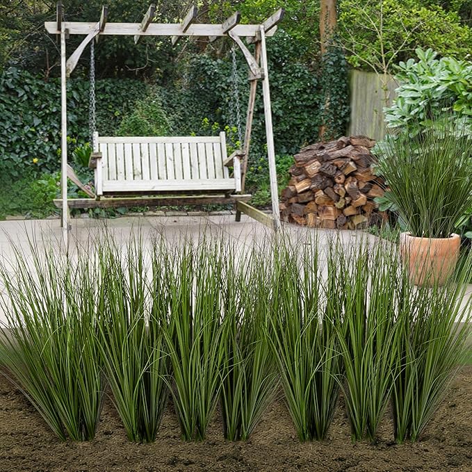 48PCS Fake Plants Artificial Wheat Grass Greenery Plastic Plants Fake Grass Artificial Plants for Outdoor Decor Artificial Grass Plant with Greenery Stems for Indoor Home Decoration 26.4"-CasaMuseHome