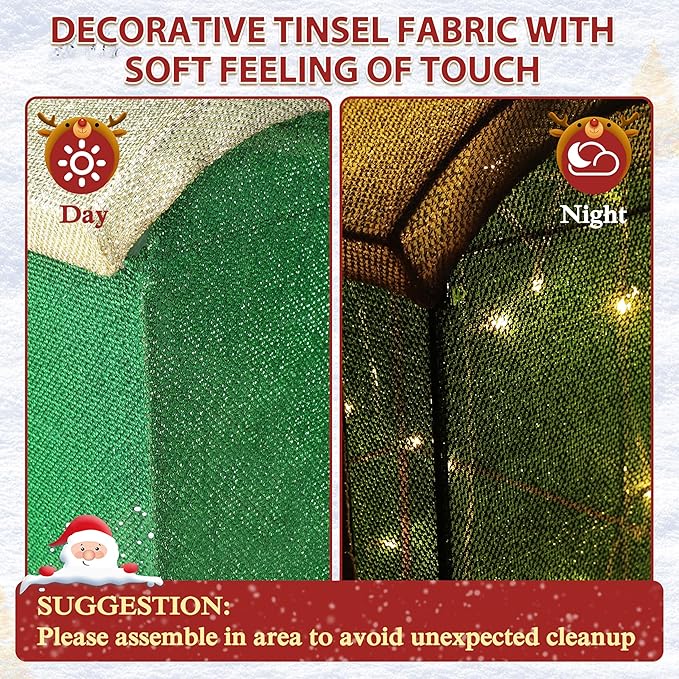 5FT Light-Up Christmas Train Decor with 170 LED Lights, 3D Pre-Lit Train Set with Gift Box and Christmas Tree for Xmas Decoration, Freestanding Glittered Holiday Display for Outdoor, Indoor-CasaMuseHome