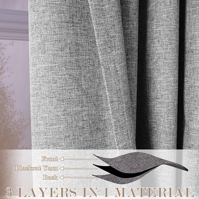 150 Inches Extra Wide Room Divider Draperies, Pinch Pleat Drapes, Absolutely Blackout Sliding Door Drapery, Total Privacy Ceiling Track Curtains, 150" W by 84" L, Light Grey (1 Panel)-CasaMuseHome