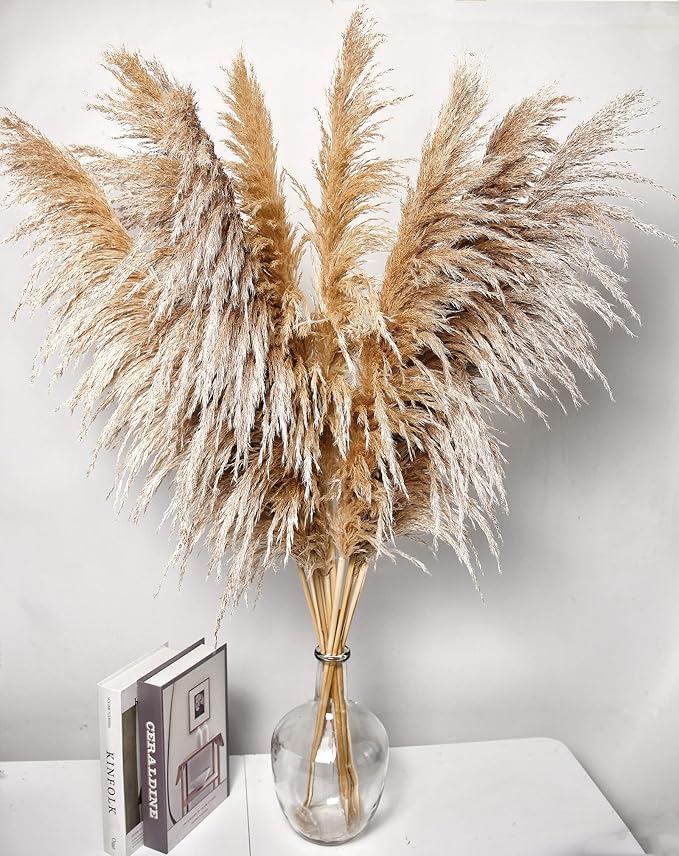 40" inch 10 Stems Pampas Grass Decor Tall, Pampas Grass Bouquet, Natural Dried Flowers for Wedding, Natural Home Decor, Wall Grass, Glam Decor-CasaMuseHome