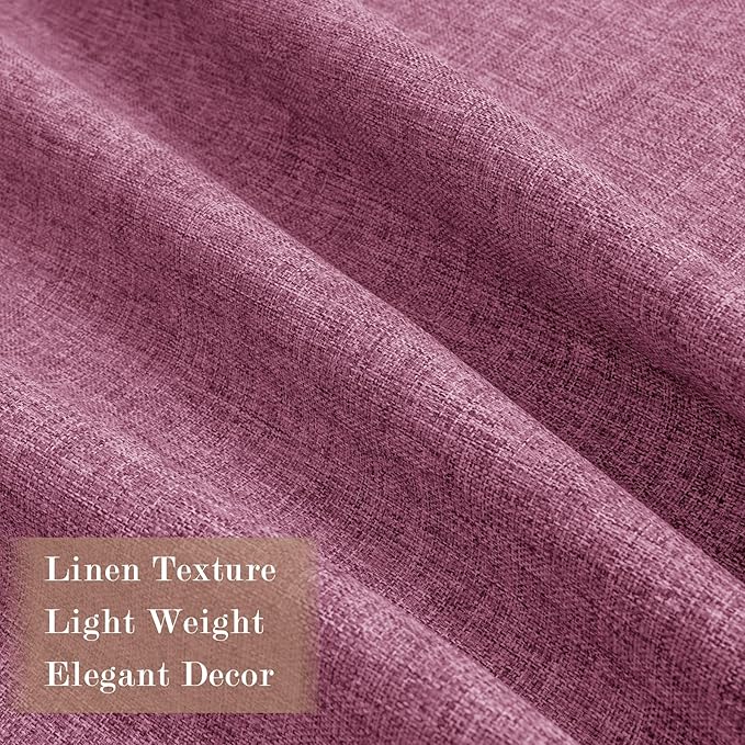 100% Blackout Linen Textured Drapes for Bedroom Pinch Pleated Curtains for Track System Portable Drapery for Sliding Glass Door/Storage/Space Room Divider, 70" Wx102 L, 1 PC, Lilac-CasaMuseHome
