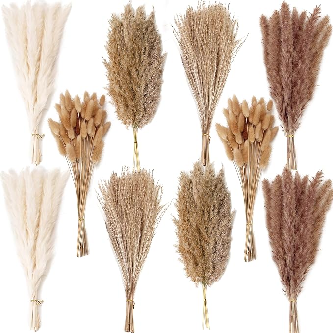 220 PCS Dried Flower Bouquet – Pampas Grass, Floral Decor for Home, Wedding, and Boho Style | Perfect for Vases, Fall, Spring, Summer, and Winter Arrangements-CasaMuseHome