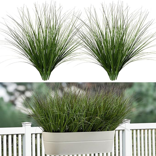 16PCS 17.3" Fake Plants Artificial Wheat Grass Greenery Plastic Plants Fake Grass Artificial Plants for Outdoor Decor Artificial Grass Plant with Greenery Stems for Indoor Home Decoration-CasaMuseHome