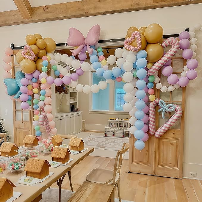 100PCS Blue and White Link Balloons, Baby Light Blue White Linking Balloons with Tail for Making Balloon Wall Arch and Chains, Quick Balloon for Wedding Birthday Baby Shower Party Decorations (6inch)-CasaMuseHome