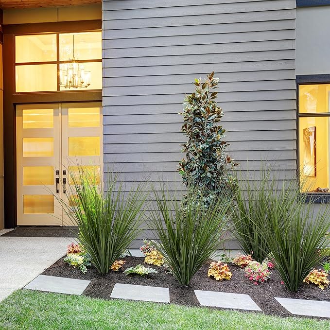 24PCS Fake Plants Artificial Wheat Grass Greenery Plastic Plants Fake Grass Artificial Plants for Outdoor Decor Artificial Grass Plant with Greenery Stems for Indoor Home Decoration 26.4"-CasaMuseHome