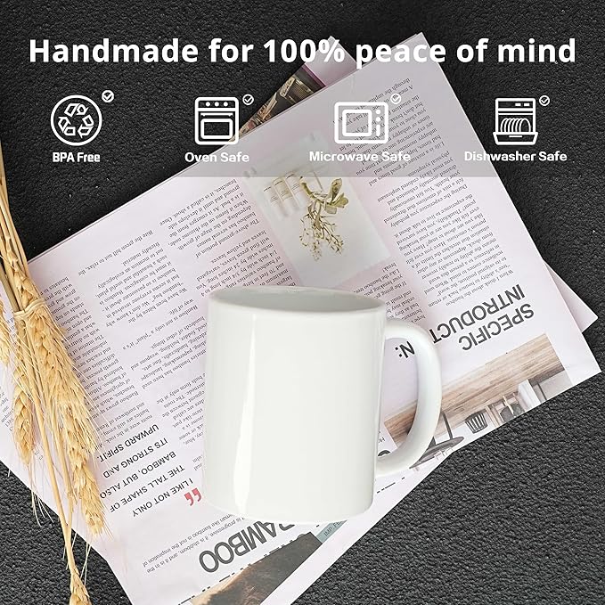 11oz Sublimation Coffee Mug Packed in White Box (24, White)-CasaMuseHome