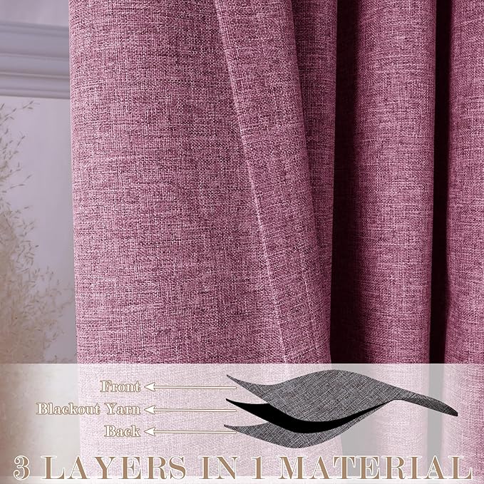 120" Wx96 L Linen Room Divider Drapes for Doorway/Glass Window/Sliding Door/Patio, Extra Wide Pinch Pleated Full Blackout Curtains for Girls Boys Teen Kids Room, 1 Panel, Lilac-CasaMuseHome