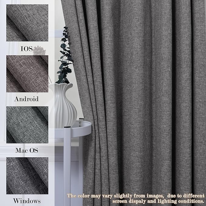150 Inches Extra Wide Room Divider Draperies, Pinch Pleat Drapes, Absolutely Blackout Sliding Door Drapery, Total Privacy Ceiling Track Curtains, 150" W by 84" L, Natural Grey (1 Panel)-CasaMuseHome