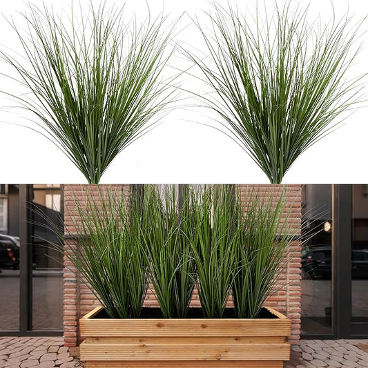 12PCS Fake Plants Artificial Wheat Grass Greenery Plastic Plants Fake Grass Artificial Plants for Outdoor Decor Artificial Grass Plant with Greenery Stems for Indoor Home Decoration 26.4"-CasaMuseHome