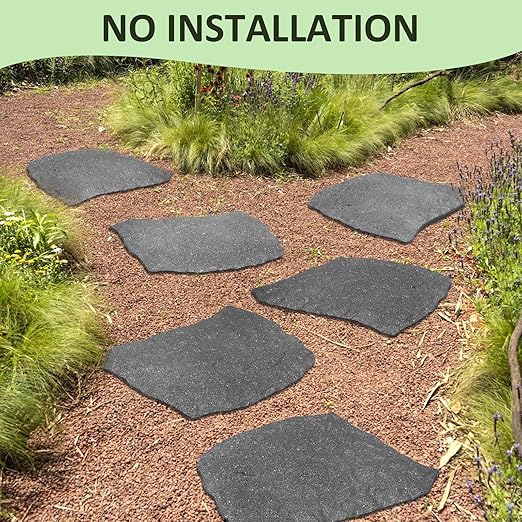 3 Pack Rubber Stepping Stones Outdoor Garden Rubber Pavers Pathway Walkway Paving Stones-CasaMuseHome