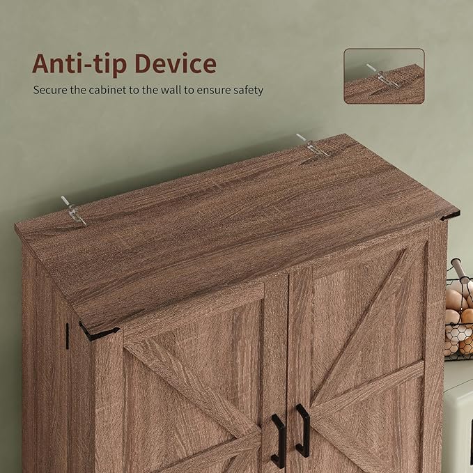 72'' Kitchen Storage Pantry Cabinet, Tall Storage Cabinet with 8 Door Shelves, 2 Cabinets and 1 Drawer, Freestanding Cupboard for Kitchen, Dining Room, Bathroom, Laundry, Living Room, Espresso-CasaMuseHome