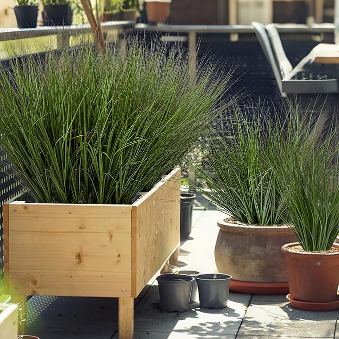 48PCS 17.3" Fake Plants Artificial Wheat Grass Greenery Plastic Plants Fake Grass Artificial Plants for Outdoor Decor Artificial Grass Plant with Greenery Stems for Indoor Home Decoration-CasaMuseHome