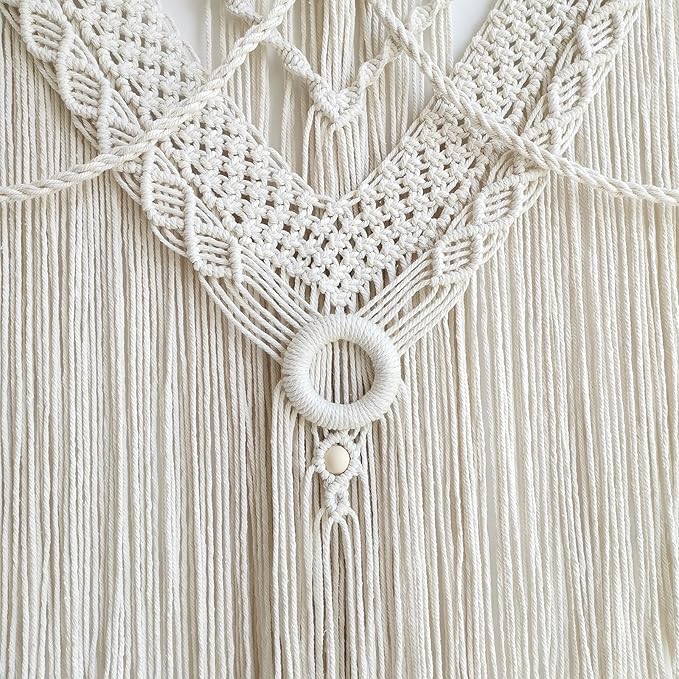Achart Macrame Wall Hanging Large- Boho Wall Decor- large wall art- Wall Decor Living Room- Macrame Tapestry Boho Decor for Bedroom (Triangle)-CasaMuseHome