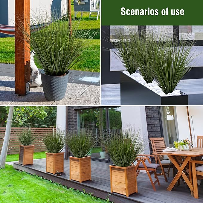 6PCS Fake Plants Artificial Wheat Grass Greenery Plastic Plants Fake Grass Artificial Plants for Outdoor Decor Artificial Grass Plant with Greenery Stems for Indoor Home Decoration 26.4"-CasaMuseHome