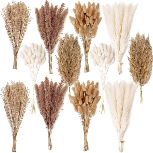 240 PCS Dried Flower Bouquet – Pampas Grass, Floral Decor for Home, Wedding, and Boho Style | Perfect for Vases, Fall, Spring, Summer, and Winter Arrangements-CasaMuseHome