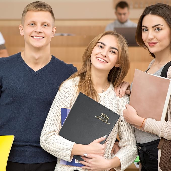 2026 Weekly Appointment Book - Appointment Book 2026, Jan 2026 - Dec 2026, Daily/Hourly Planner with Tabs, 15 Minutes, 8.26"x 11.4", Wirebound - Grey-CasaMuseHome