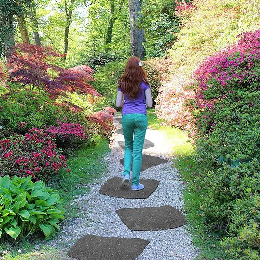 3 Pack Rubber Stepping Stones Outdoor Garden Rubber Pavers Pathway Walkway Paving Stones-CasaMuseHome