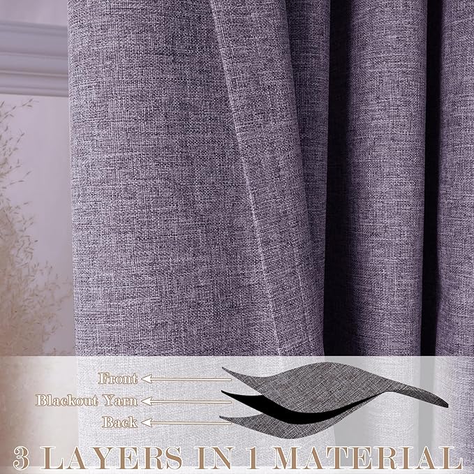 150 Inches Extra Wide Room Divider Draperies, Pinch Pleat Drapes, Absolutely Blackout Sliding Door Drapery, Total Privacy Ceiling Track Curtains, 150" W by 102" L, Violet (1 Panel)-CasaMuseHome