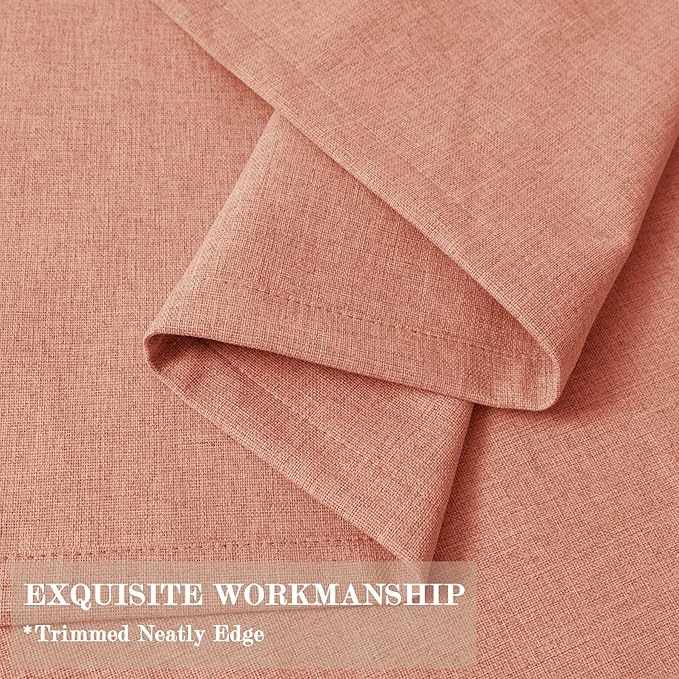 100" W x 84" L Faux Linen Room Divider Curtains, Full Blackout Pinch Pleated Drapes for Traverse Rod, Bedroom Divider Privacy Drapery with Hooks for Ceiling Track, 1 Panel, Orange-CasaMuseHome