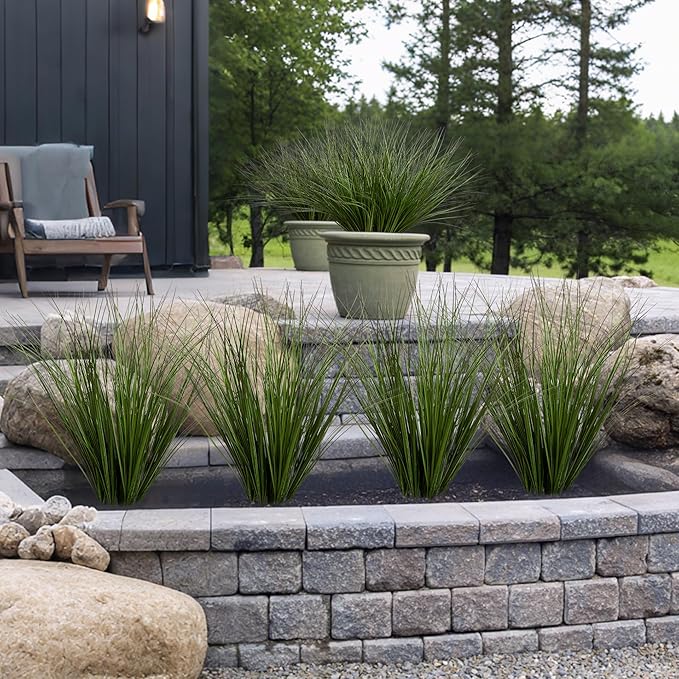 48PCS 17.3" Fake Plants Artificial Wheat Grass Greenery Plastic Plants Fake Grass Artificial Plants for Outdoor Decor Artificial Grass Plant with Greenery Stems for Indoor Home Decoration-CasaMuseHome