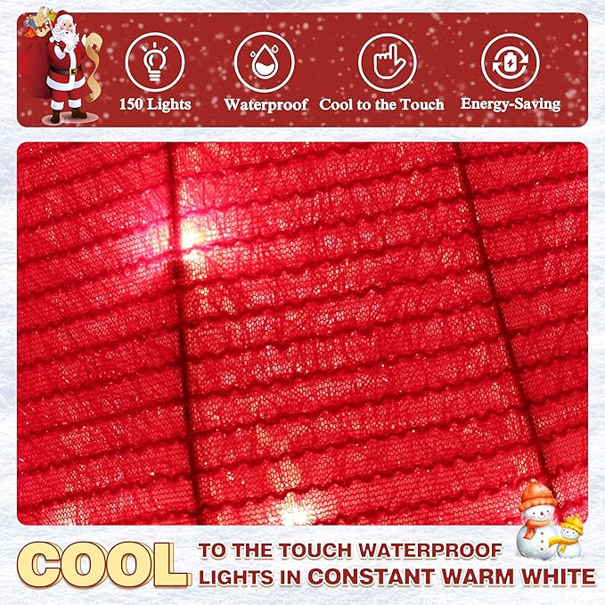 6FT Lighted Rooster with Christmas Hat for Outdoor Christmas Decorations, 3D Pre-Lit Iridescent Rooster Xmas Decor, Glittered Standing Holiday Display Rooster for Outdoor, Indoor-CasaMuseHome