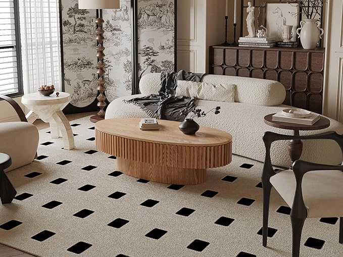 47.2''Oval Coffee Table with Storage, Mid Century Modern Drum Center Tables with Lid Fluted Solid Wood Side Coffee Table Pedestal Tea Table for Living Room, Bedroom, Apartmen-Natural-CasaMuseHome