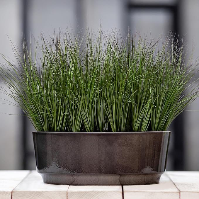 8PCS 17.3" Fake Plants Artificial Wheat Grass Greenery Plastic Plants Fake Grass Artificial Plants for Outdoor Decor Artificial Flower with Greenery Stems for Indoor Home Decoration-CasaMuseHome
