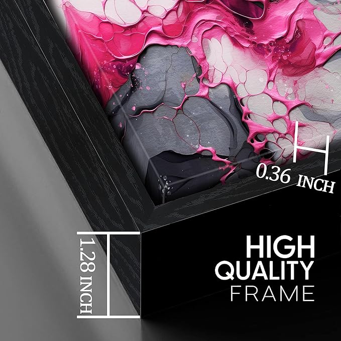 Abstract Wall Art for Living Room, Pink Canvas Wall Decor for Bedroom, Framed Picture Print, Large Size 59x29 Inches-CasaMuseHome