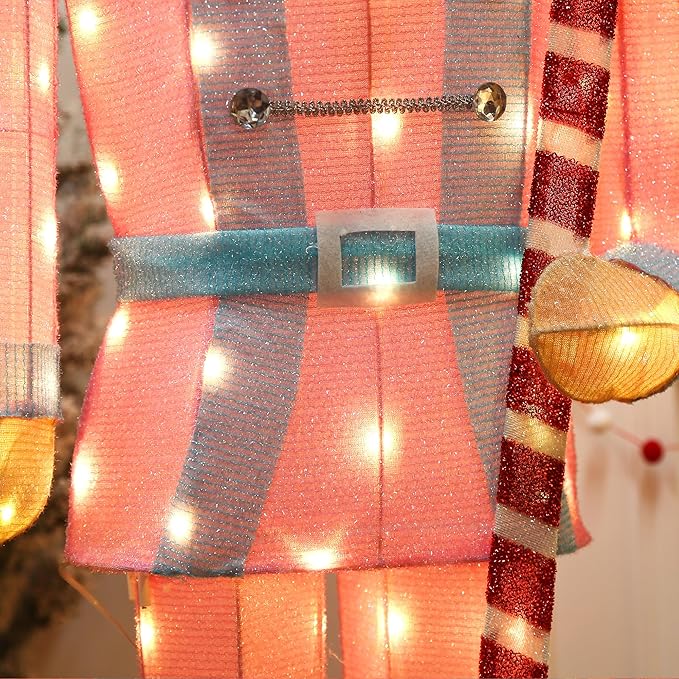 61Inch Nutcracker Christmas Decor Outdoor with LEDs 5 Feet Lighted Large Nutcracker Lighted Christmas Decorations Outdoor with Stakes & Zip Ties for Xmas Yard, Porch, Lawn-CasaMuseHome