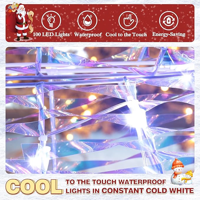 4.5FT Lighted Snowman for Christmas Decoration, 3D Pre-Lit Iridescent Snowman Xmas Decor with 100 LED Lights, Glittered Standing Holiday Display for Outdoor, Indoor-CasaMuseHome