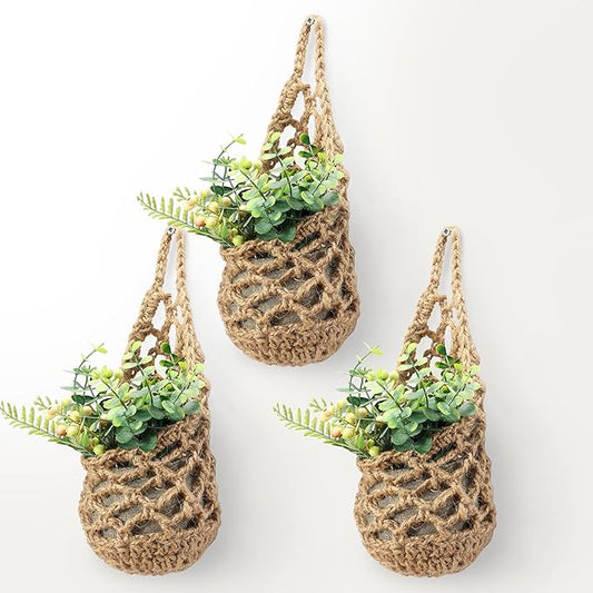 3PK Wall Planters for Indoor Plants, Macrame Plant Hanger | Wall Planter, Plant Hanger, Hanging Planter (3PK, for 4 inch Pot)-CasaMuseHome