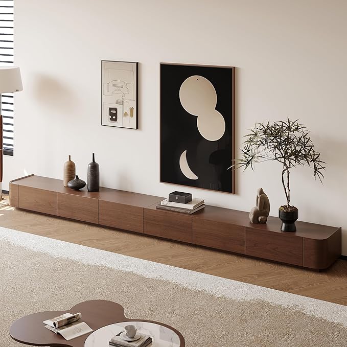 134" Farmhouse TV Unit - Large Wood Entertainment Center with Storage Drawers for 75"+ TVs, Home Office Floor Console-CasaMuseHome