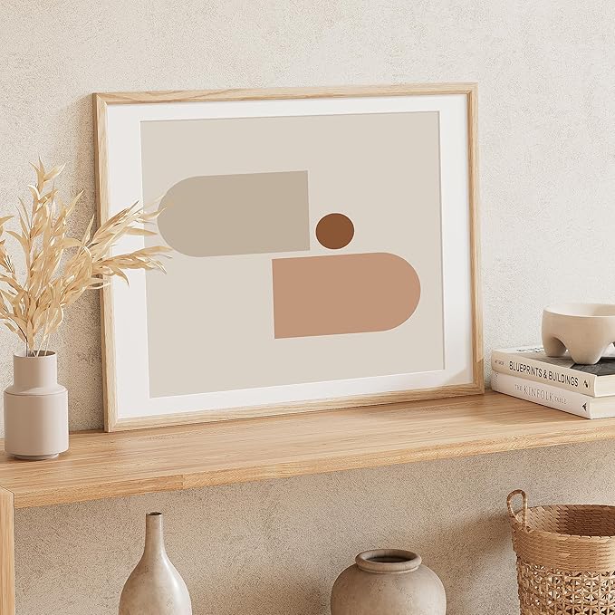 18x24 Poster Frame Set of 4 Natural Solid Oak Photo Frames with 16x20 Removable Mat Wall Hanging Large Handcrafted Frame with HD Plexiglass Wall and Tabletop Display Large Picture Frame-CasaMuseHome