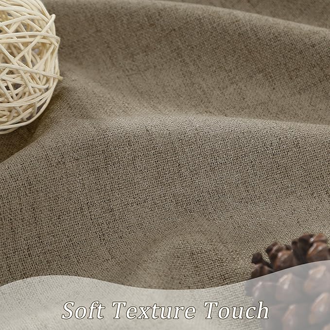 94 Inch Long Blackout Curtains 2 Panels Set Linen Brown,Linen Back Tab Pleated Look Drapes with Hooks,Light Blocking Modern Stylish Curtains for Bedroom Living Room,W50xL94 in Length,Linen-CasaMuseHome